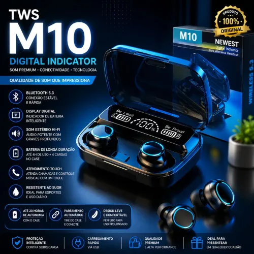 Fone TWS M10! Com Bluetooth 5.3