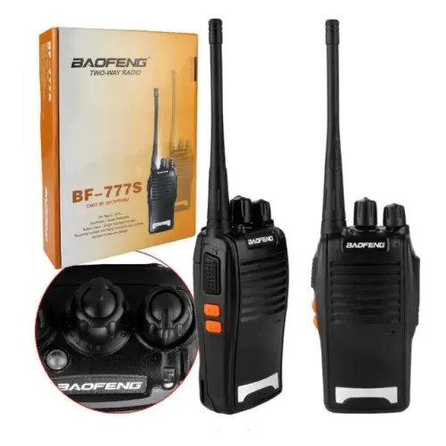 Par de Rádio Comunicador Baofeng BF-777S Original | Bateria de Longa Duração