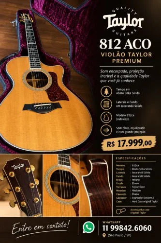 Violão Taylor 812ce aço