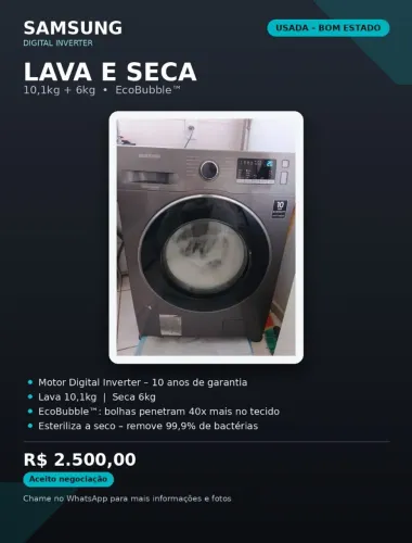 Máquina de lavar e seca