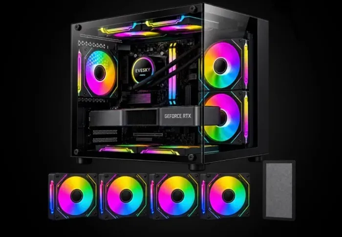 Gabinete aquario Hayom 4 fans Argb