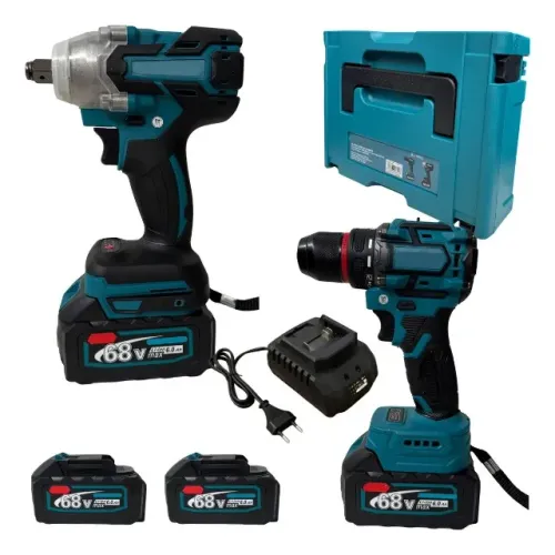Kit Chave De Impacto E Parafusadeira 68v C/maleta e 2 Baterias durawell