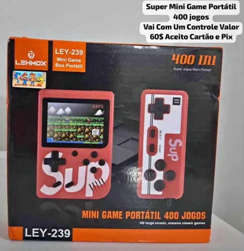 SUPER GAME PORTÁTIL +400 JOGOS COM CONTROLES PARA DOIS JOGADORES