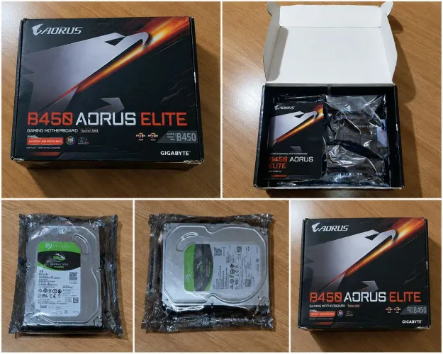 Kit Upgrade AMD - Gigabyte B450 AORUS Elite + HD Seagate Barracuda 1TB
