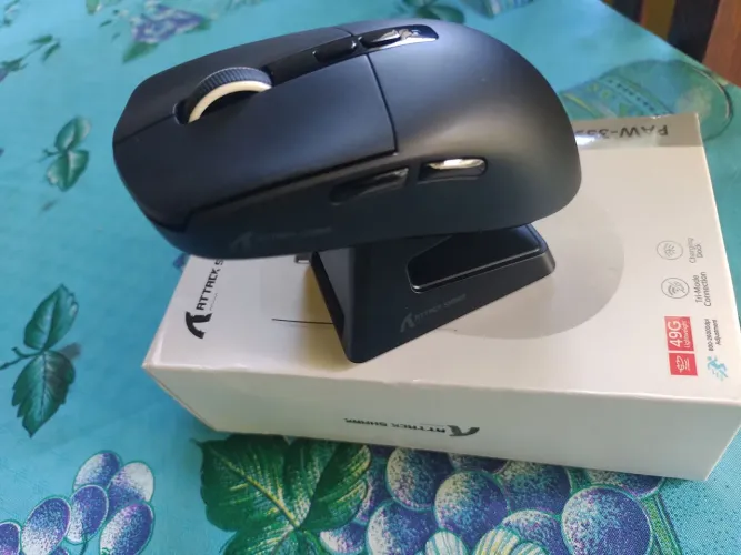 MOUSE GAMER SEM FIO ATACK SHARK X6 PRETO + DOCK DE CARREGAMENTO 