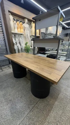 Mesa de Madeira com 2 Tambores 2,20x0,90 VR-600/ AT-500
