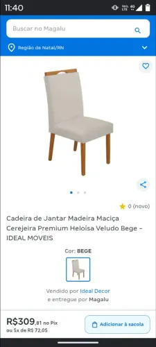 6 Cadeiras em madeira