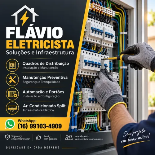 FLÁVIO ELETRICISTA ? ATENDIMENTO EM SANTA RITA DO PASSA QUATRO E REGIÃO