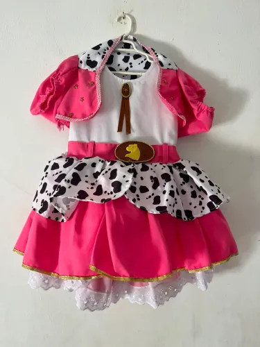 Vestido tema vaqueira infantil 4 anos desapego