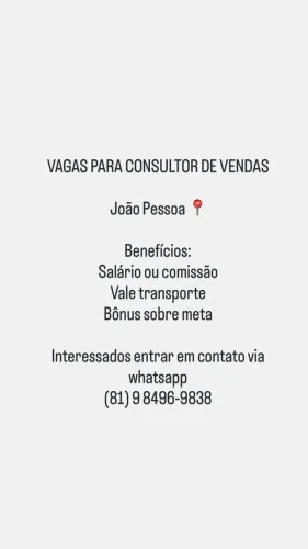 6 vagas para consultor de vendas 