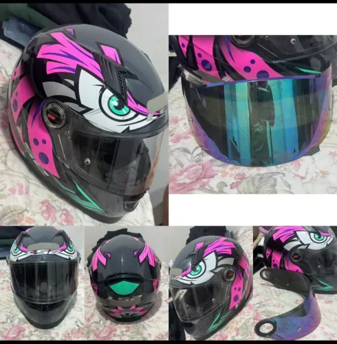 Vende-se um Capacete Ls2 tribal rosa