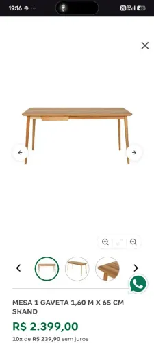 MESA 1 GAVETA 1,60 M X 65 CM SKAND
