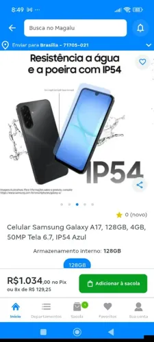 Celular novo na caixa  A 17 128 gigas 