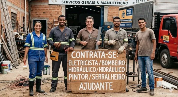 Sua vaga aqui . Eletricista bombeiro serralheiro ajudante. Imediato 