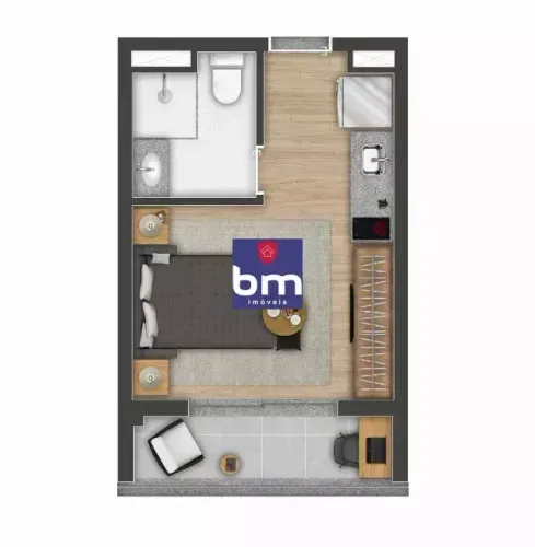 Estúdio à venda em São Paulo, Vila Cordeiro, com 1 quarto, com 24 m²