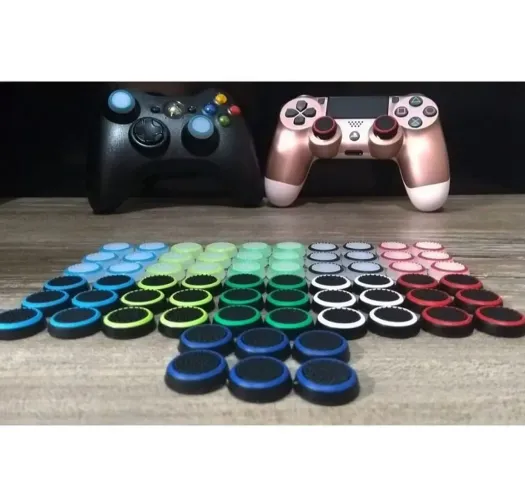 PAR DE GRIP PROTETOR DE SILICONE PARA ANALÓGICOS DE CONTROLES DE PS5 PS4 XBOX