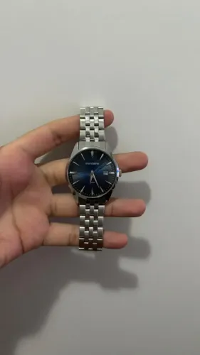 Relógio Masculino Mondaine Original Azul com Pulseira de Aço + Caixa
