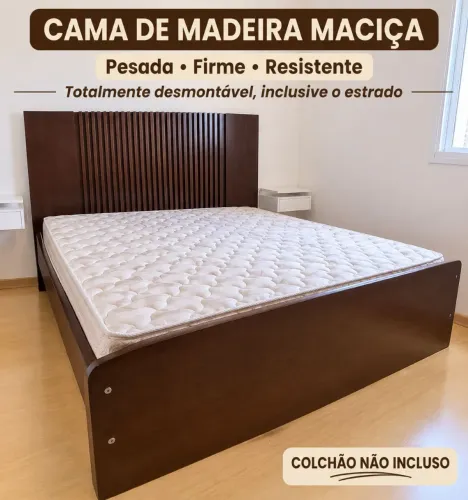 Cama Queen madeira maciça
