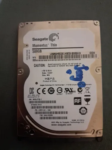 HD Interno Seagate Momentus Thin 500GB Notebook 2.5 SATA