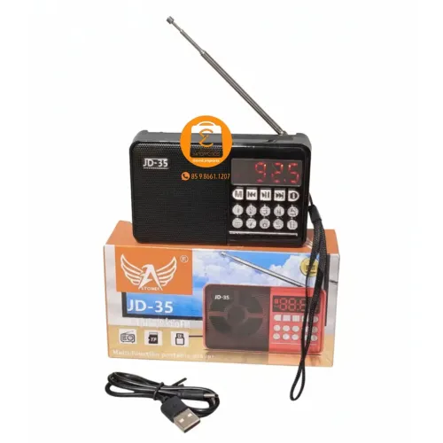 Rádio FM com Bluetooth, Antena e Display LCD (Pen-drive, Cartão de Memória) 