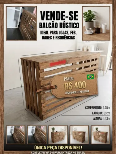 Balcão de loja em palete