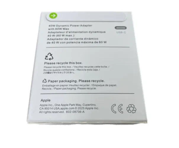 Carregador Apple IPhone 17 / Pro / Pro Max 40w Dynamic Power