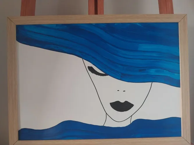 Quadro decorativo pintado à mão. Produto novo. 45cm. Pintura acrílica.