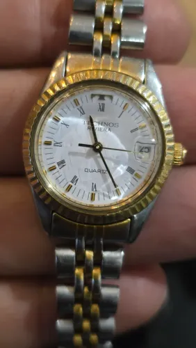 Relógio Technos Riviera original feminino 27mm pulseira jubilee mista vintage ano 1996