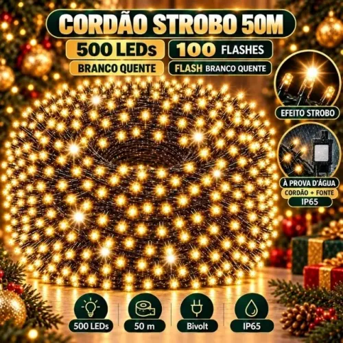 Shopee Promoções Strobo Natalino 500 LEDs com Efeito Flash para Decoração