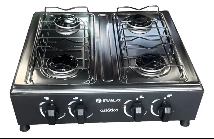 Fogão asiático braslar de mesa 4 bocas