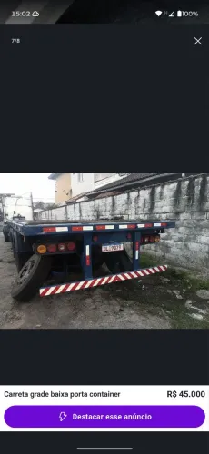 Carreta guerra porta container de 40