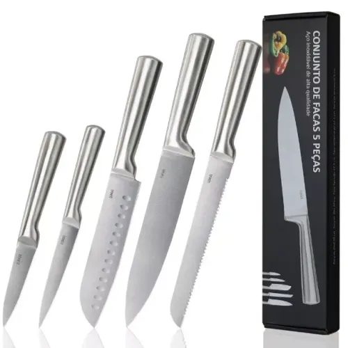 [NOVO] LUMAI Conjunto Facas Grandes de Cozinha Zurich Aço Inox - Tratamento Térmico
