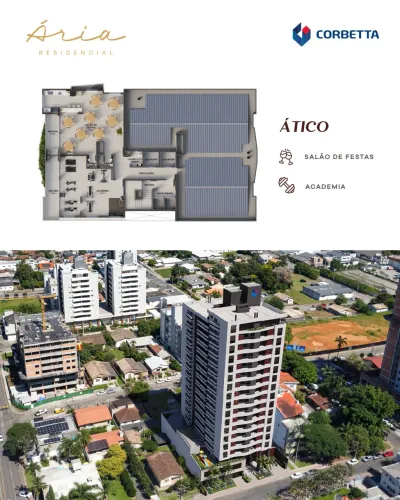 ÁRIA RESIDENCIAL, CENTRO DE CRICIÚMA - 2 e 3 dormitórios sendo um suíte