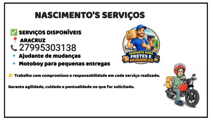 Ajudante de mudanças e Motoboy 