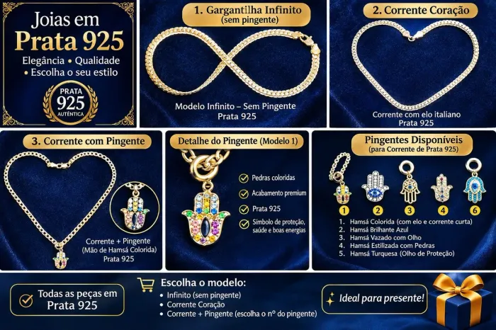 Gargantilha unisex em prata 925