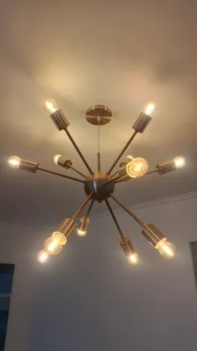 Lustre de teto sputinik dourado seminovo