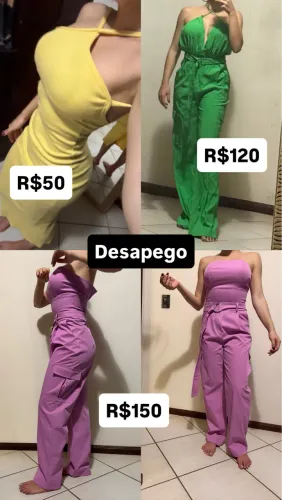 Vestido e macacão roupas