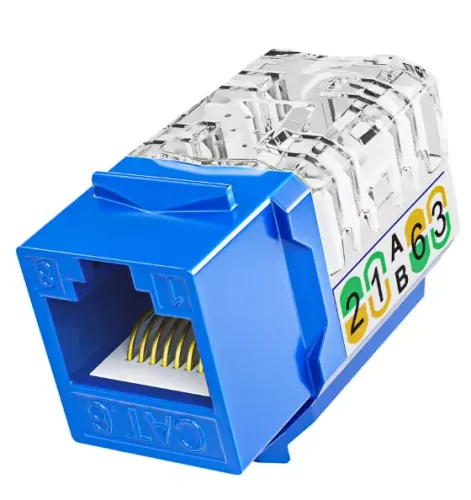 Kit 45x Keystone RJ45 CAT6 Azul - Usados em Ótimo Estado