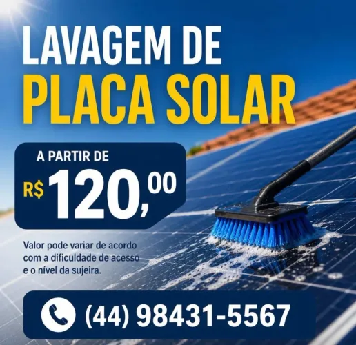 PLACAS SOLAR Limpeza