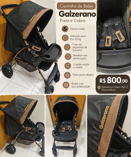 Vendo carrinho de bebê Galzerano 