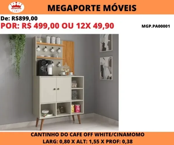 Aparador Cantinho do Café Pés Retrô