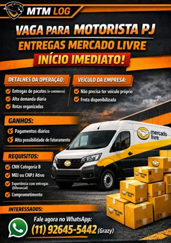 Motorista início imediato
