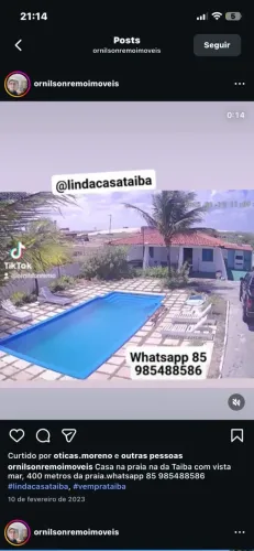 Casa na praia da Taiba Ce com vista para o mar da piscina