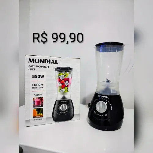 Liquidificador mundial 550w, resistente e duradouro.
