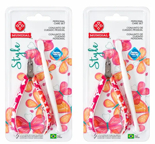 Kit Alicate de Cutícula + Espátula Mundial Style Original - 2 unidades 