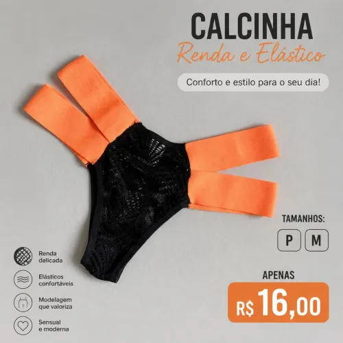 Calcinha feminina linha premium luxo