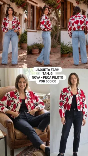 Jaqueta Farm ai meu coração - Tam. G - Nova