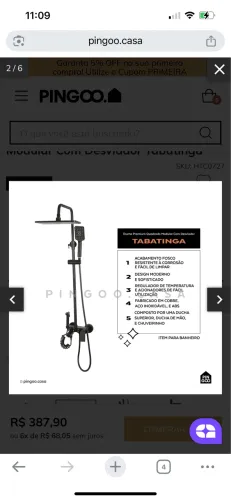 Ducha Chuveiro Premium Quadrado Modular