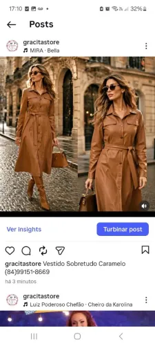 Vestido Sobrerudo Courino Caramelo