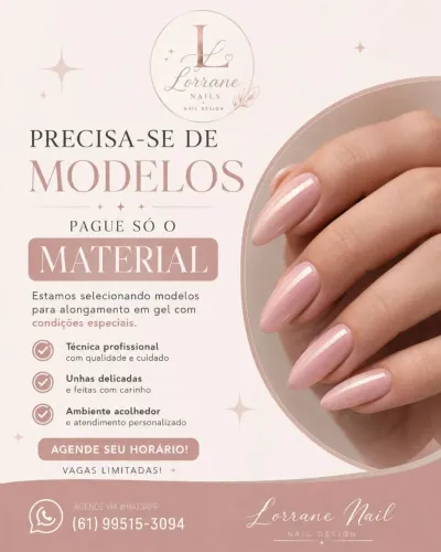 Precisa-se de Modelos para alongamento de Unhas em Gel
